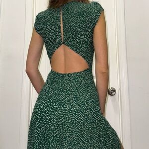 Reformation Green Floral Cutout Midi Dress 🌼 Size 0-2